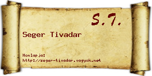 Seger Tivadar névjegykártya