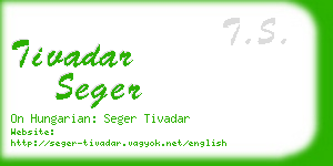 tivadar seger business card